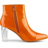 image:imageAllegra K Women Rubber Clear Heel Pointed Toe Chunky Heels Ankle BootsOrange