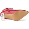 image:imageAllegra K Women Rubber Clear Heel Pointed Toe Chunky Heels Ankle BootsRed