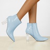 image:imageAllegra K Women Rubber Clear Heel Pointed Toe Chunky Heels Ankle BootsSky Blue