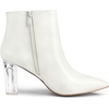 image:imageAllegra K Women Rubber Clear Heel Pointed Toe Chunky Heels Ankle BootsWhite