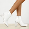 image:imageAllegra K Women Rubber Clear Heel Pointed Toe Chunky Heels Ankle BootsWhite