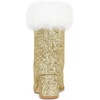 image:imageAllegra K Women Sparkly Glitter Faux Fur Square Toe Chunky Heel Ankle BootsGold