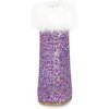 image:imageAllegra K Women Sparkly Glitter Faux Fur Square Toe Chunky Heel Ankle BootsPurple