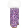 image:imageAllegra K Women Sparkly Glitter Faux Fur Square Toe Chunky Heel Ankle BootsPurple