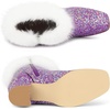 image:imageAllegra K Women Sparkly Glitter Faux Fur Square Toe Chunky Heel Ankle BootsPurple