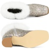 image:imageAllegra K Women Sparkly Glitter Faux Fur Square Toe Chunky Heel Ankle BootsSilver