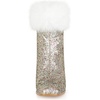 image:imageAllegra K Women Sparkly Glitter Faux Fur Square Toe Chunky Heel Ankle BootsSilver