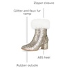 image:imageAllegra K Women Sparkly Glitter Faux Fur Square Toe Chunky Heel Ankle BootsSilver
