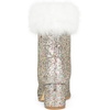 image:imageAllegra K Women Sparkly Glitter Faux Fur Square Toe Chunky Heel Ankle BootsSilver