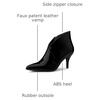 image:imageAllegra K Women V Shape Pointed Toe Stiletto Heel Ankle Boots Side ZipperBlack