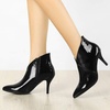 image:imageAllegra K Women V Shape Pointed Toe Stiletto Heel Ankle Boots Side ZipperBlack