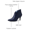 image:imageAllegra K Women V Shape Pointed Toe Stiletto Heel Ankle Boots Side ZipperDark Blue