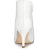 image:imageAllegra K Women V Shape Pointed Toe Stiletto Heel Ankle Boots Side ZipperWhite