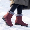 image:imageAllegra K Women Warm NonSlip Flat Side Zipper Ankle Snow BootsBurgundy
