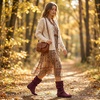 image:imageAllegra K Women Wide Mid Calf Slouch Pull on Low Heel BootiesBurgundy