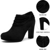 image:imageAllegra K Womens Booties Slouch Chunky Heel Platform Ankle BootsBlack