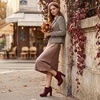 image:imageAllegra K Womens Booties Slouch Chunky Heel Platform Ankle BootsBurgundy