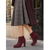 image:imageAllegra K Womens Booties Slouch Chunky Heel Platform Ankle BootsBurgundy
