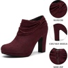 image:imageAllegra K Womens Booties Slouch Chunky Heel Platform Ankle BootsBurgundy