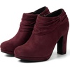 image:imageAllegra K Womens Booties Slouch Chunky Heel Platform Ankle BootsBurgundy