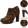 image:imageAllegra K Womens Booties Slouch Chunky Heel Platform Ankle BootsLeopard