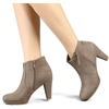 image:imageAllegra K Womens Chunky Heel Platform Ankle BootsNude