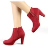 image:imageAllegra K Womens Chunky Heel Platform Ankle BootsRed