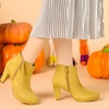 image:imageAllegra K Womens Chunky Heel Platform Ankle BootsYellow