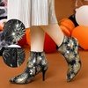 image:imageAllegra K Womens Glitter Sparkle Lace Stiletto Heels Party Sequin Ankle BootsBlack Gold
