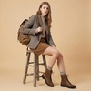 image:imageAllegra K Womens Lace Up Low Heels Ankle Combat BootsBrown