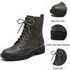image:imageAllegra K Womens Lace Up Low Heels Ankle Combat BootsGrey