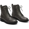 image:imageAllegra K Womens Lace Up Low Heels Ankle Combat BootsGrey