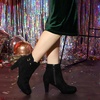 image:imageAllegra K Womens Low Platform Side Zip Buckle Chunky Heel Ankle BootiesBlack
