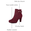 image:imageAllegra K Womens Low Platform Side Zip Buckle Chunky Heel Ankle BootiesBurgundy