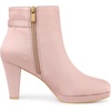 image:imageAllegra K Womens Low Platform Side Zip Buckle Chunky Heel Ankle BootiesDust Pink