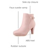 image:imageAllegra K Womens Low Platform Side Zip Buckle Chunky Heel Ankle BootiesDust Pink