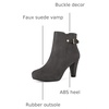 image:imageAllegra K Womens Low Platform Side Zip Buckle Chunky Heel Ankle BootiesGrey
