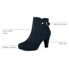 image:imageAllegra K Womens Low Platform Side Zip Buckle Chunky Heel Ankle BootiesNavy Blue