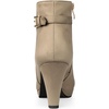 image:imageAllegra K Womens Low Platform Side Zip Buckle Chunky Heel Ankle BootiesNude