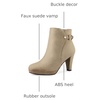 image:imageAllegra K Womens Low Platform Side Zip Buckle Chunky Heel Ankle BootiesNude