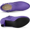 image:imageAllegra K Womens Low Platform Side Zip Buckle Chunky Heel Ankle BootiesPurple