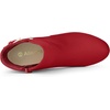 image:imageAllegra K Womens Low Platform Side Zip Buckle Chunky Heel Ankle BootiesRed