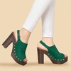 image:imageAllegra K Womens Open Toe Slingback Platform Chunky Heel SandalsGreen