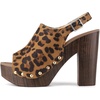 image:imageAllegra K Womens Open Toe Slingback Platform Chunky Heel SandalsLeopard