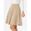 image:imageAllegra K Womens Plaids Vintage Tartan Elastic Waist Short ALine SkirtApricot