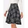 image:imageAllegra K Womens Plaids Vintage Tartan Elastic Waist Short ALine SkirtBlack White