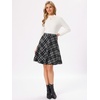image:imageAllegra K Womens Plaids Vintage Tartan Elastic Waist Short ALine SkirtBlack White