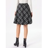 image:imageAllegra K Womens Plaids Vintage Tartan Elastic Waist Short ALine SkirtBlack White