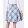 image:imageAllegra K Womens Plaids Vintage Tartan Elastic Waist Short ALine SkirtBlue Beige