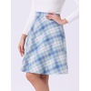 image:imageAllegra K Womens Plaids Vintage Tartan Elastic Waist Short ALine SkirtBlue Beige